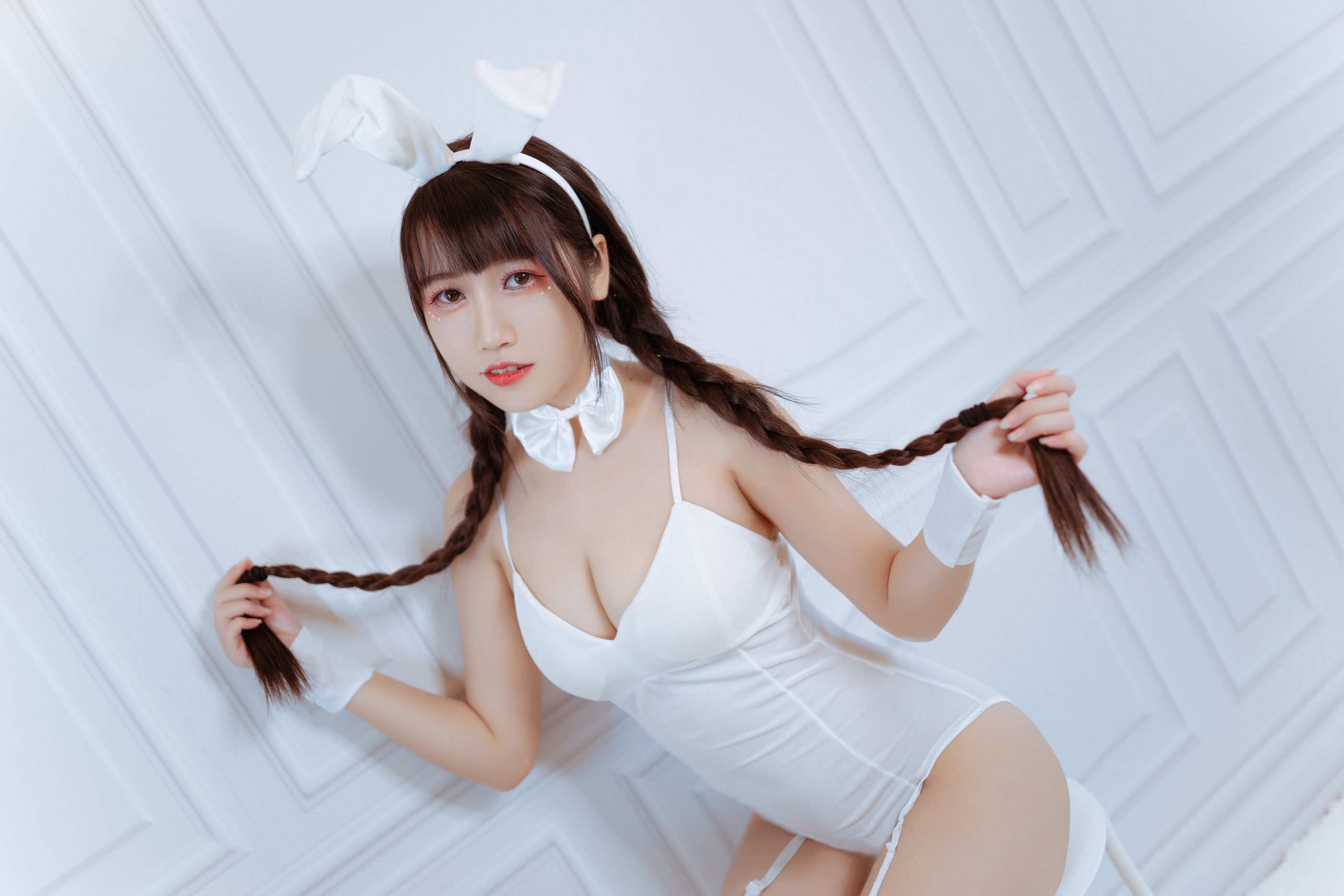 图片[1]-不呆猫 – NO.007 白色兔女郎 [28P]-XikXak